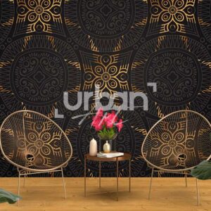 Papier peint black dorure