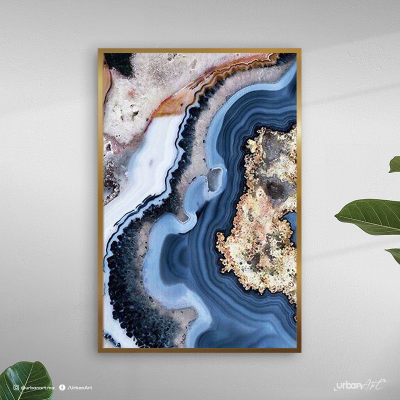 Tableau Abstrait Blue Fluide