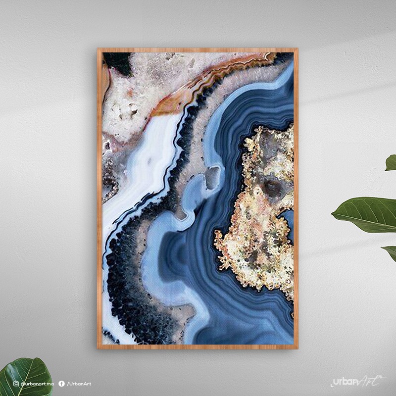 Tableau Abstrait Blue Fluide