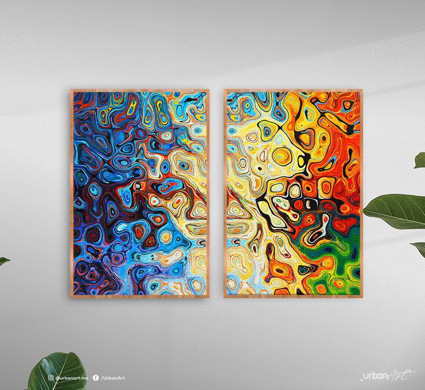 Tableau abstrait Arc en Ciel