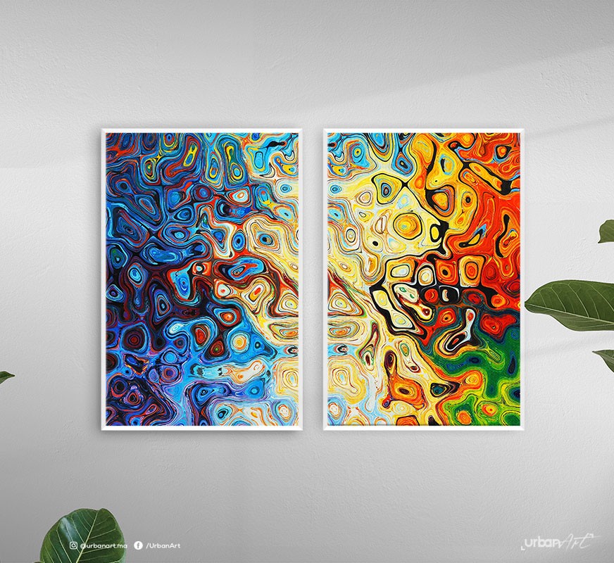 Tableau abstrait Arc en Ciel
