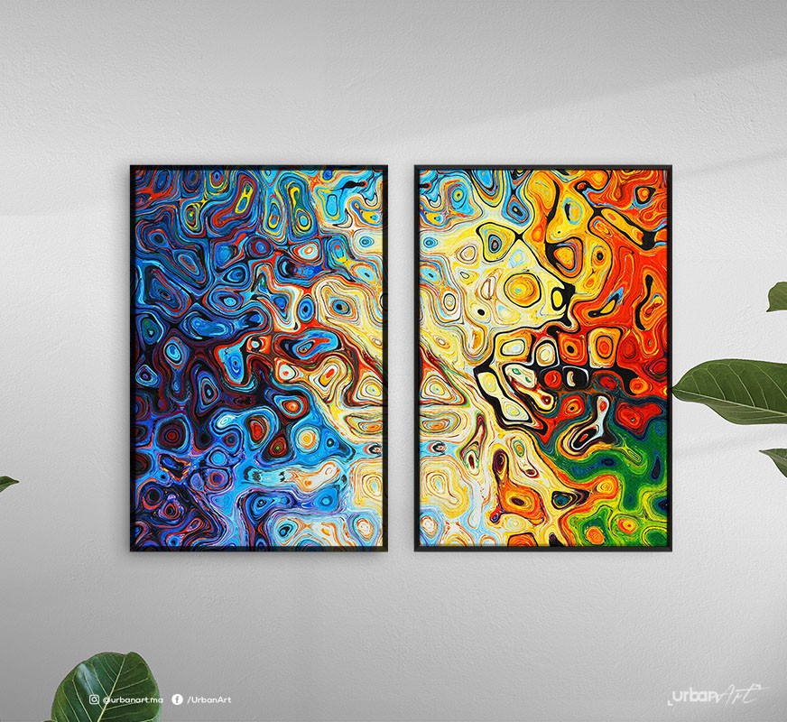 Tableau abstrait Arc en Ciel