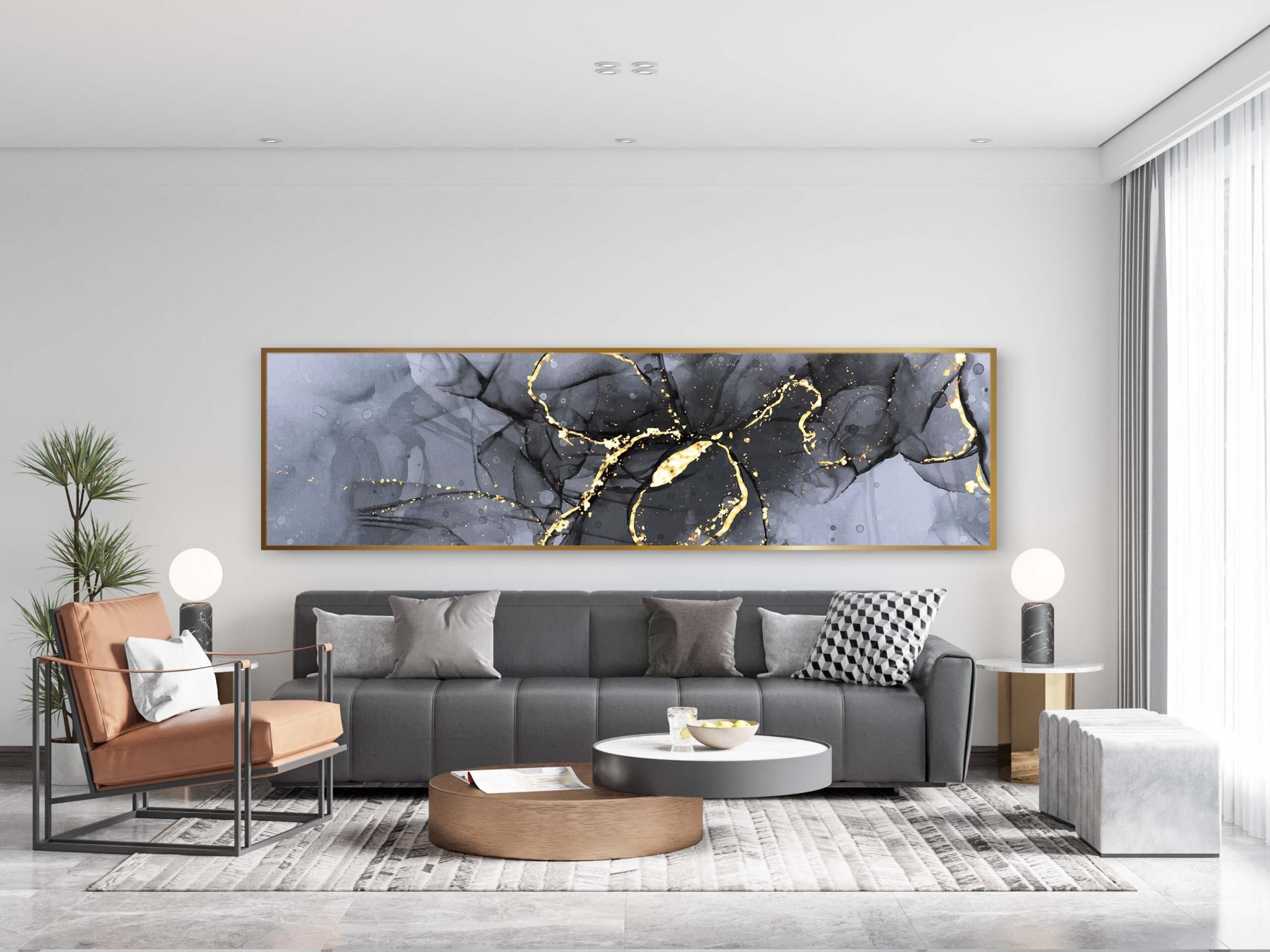 Tableau décoratif Fluide Gris