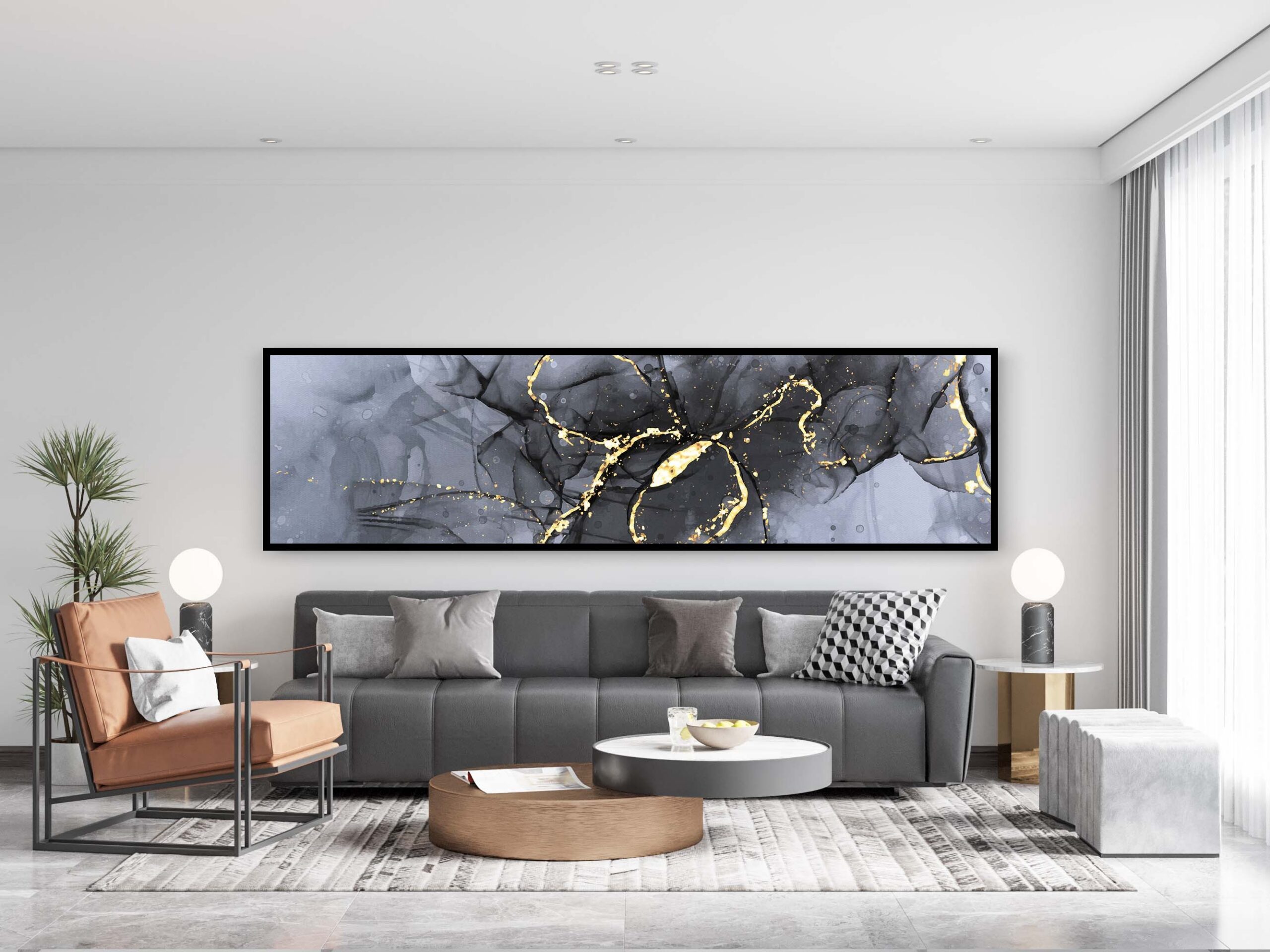 Tableau décoratif Fluide Gris