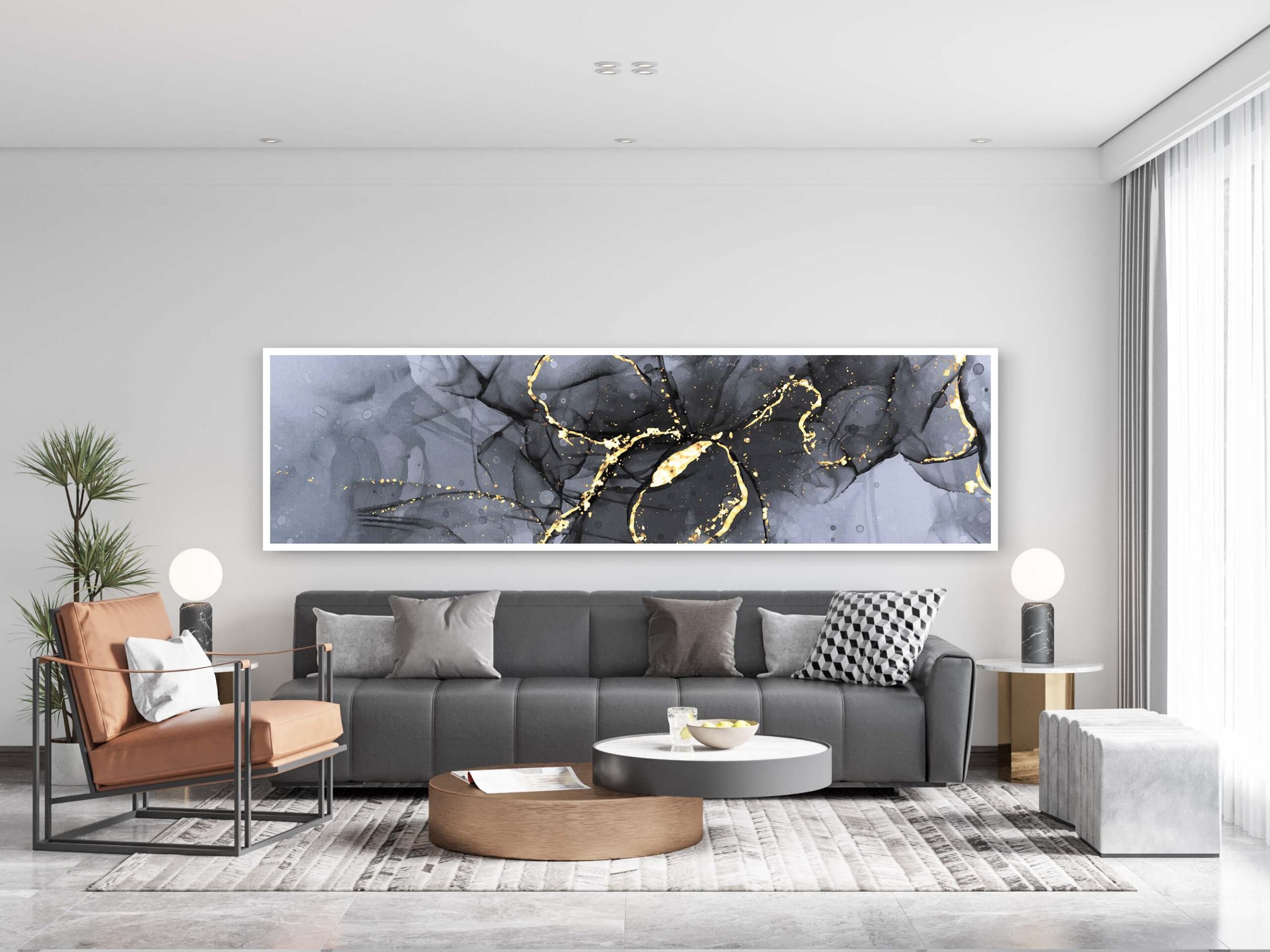Tableau décoratif Fluide Gris
