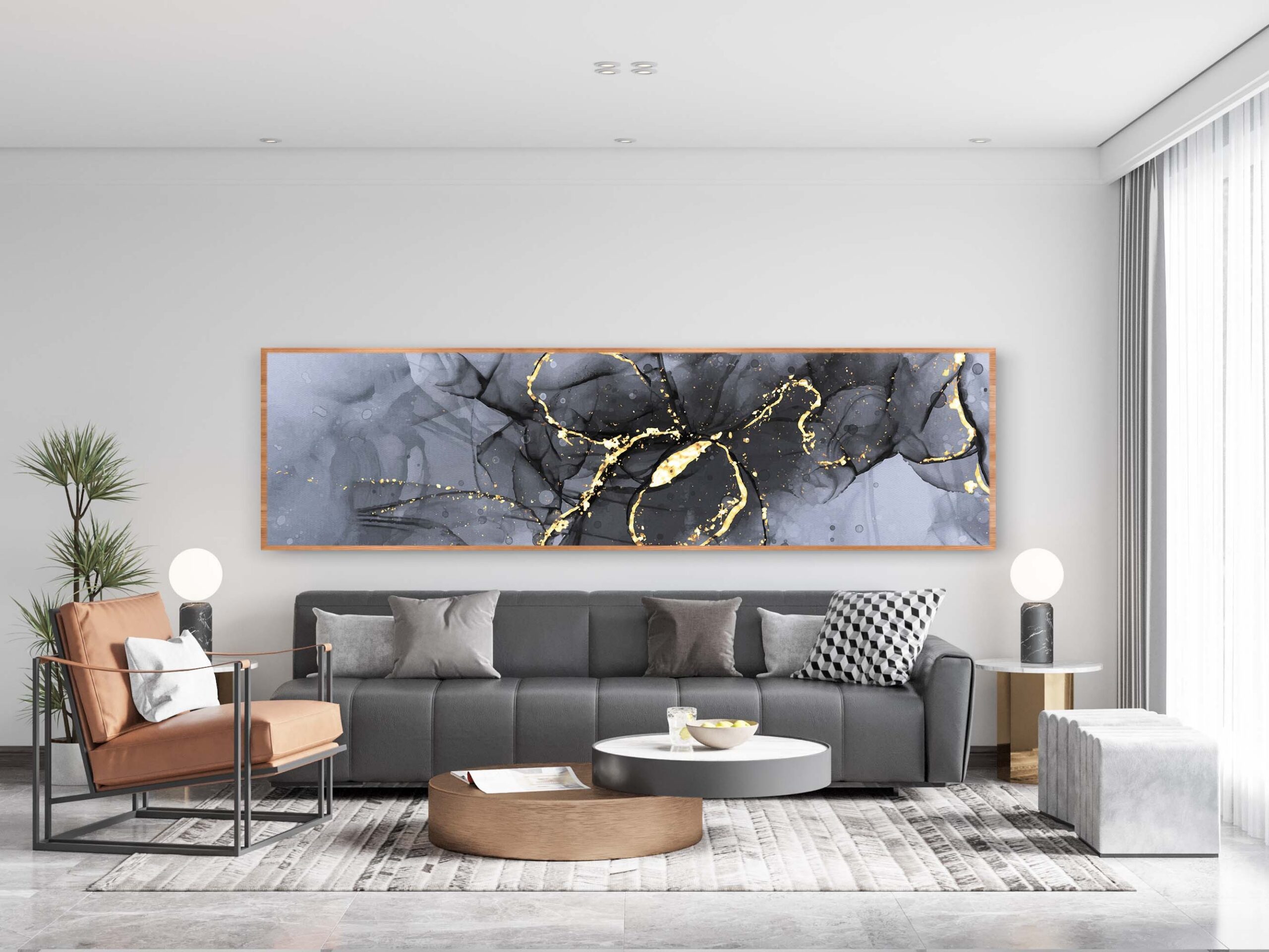 Tableau décoratif Fluide Gris