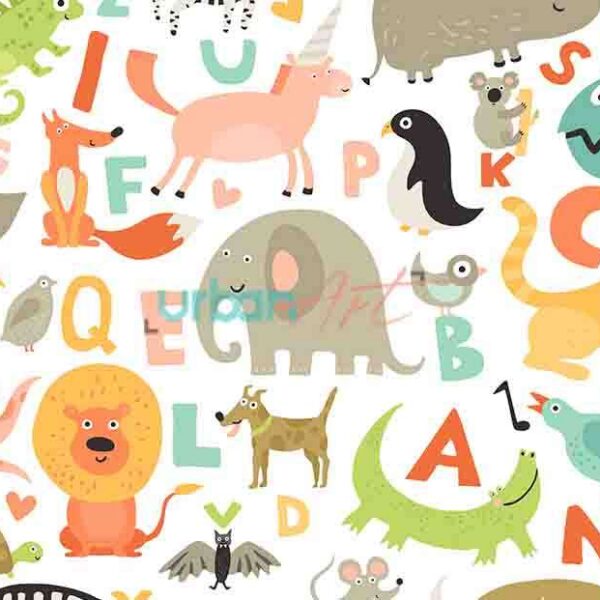 Papier peint design colourful zoo