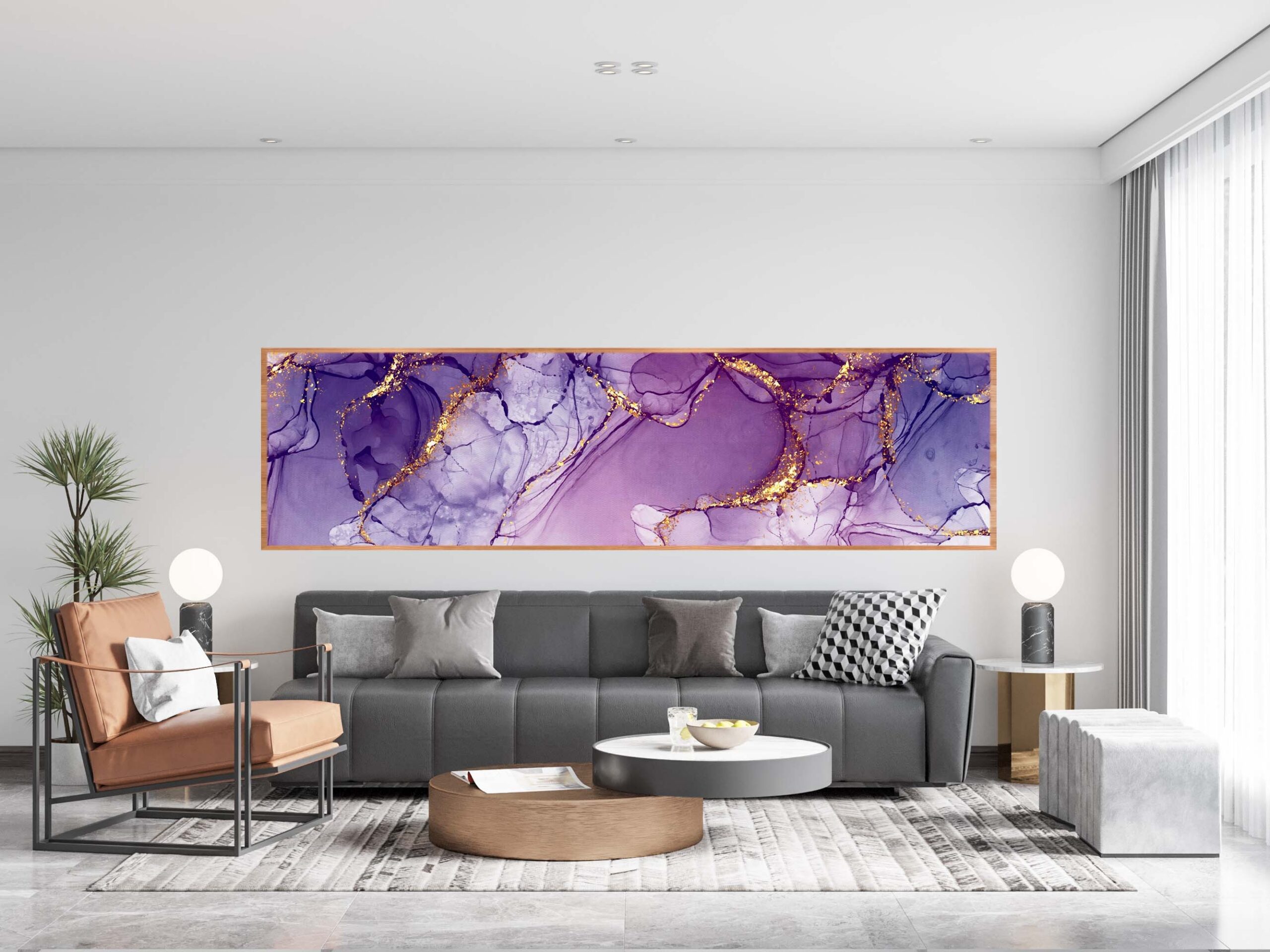 Tableau Abstrait Marbre Violet