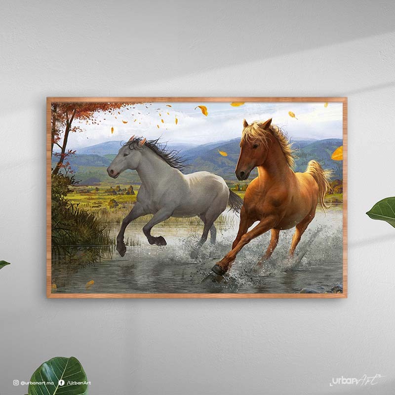 Tableau décoratif Chevaux Amoureux