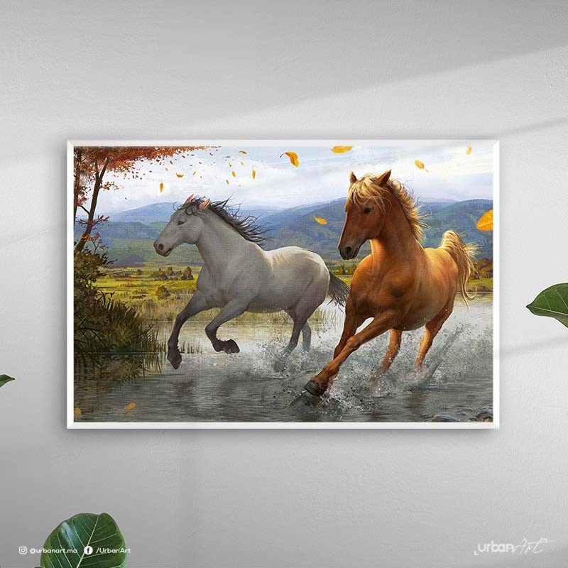 Tableau décoratif Chevaux Amoureux