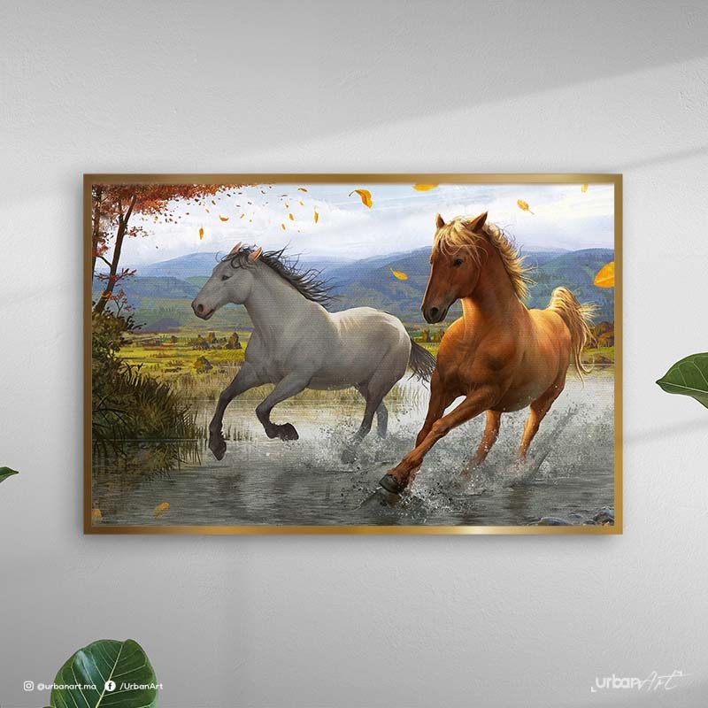 Tableau décoratif Chevaux Amoureux