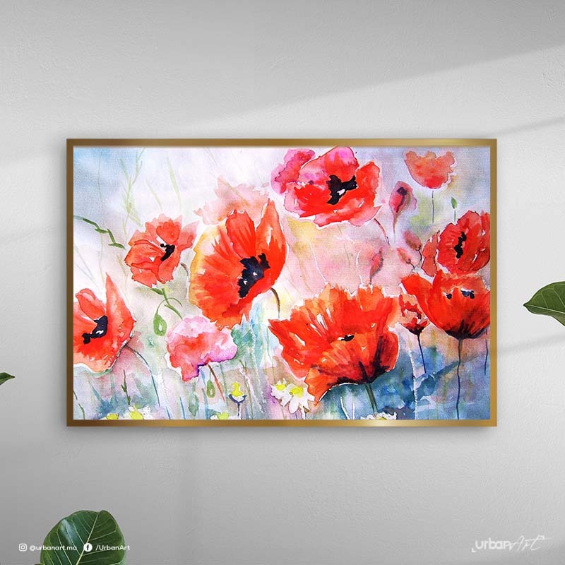 Tableau décoratif Fleurs Rouges