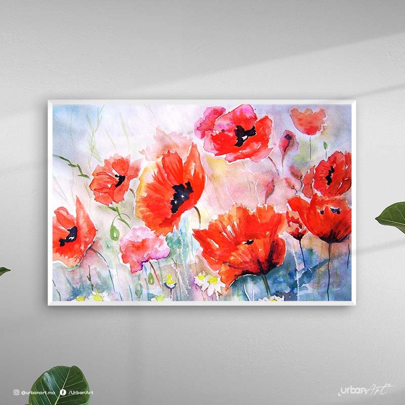 Tableau décoratif Fleurs Rouges