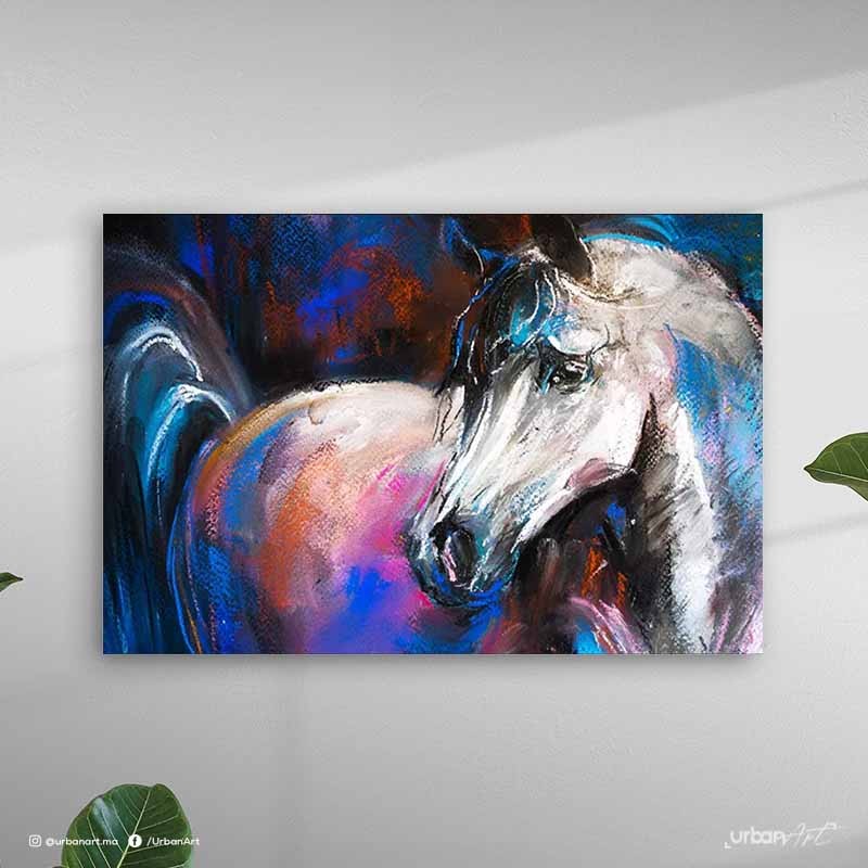 Tableau décoratif cheval nocturne