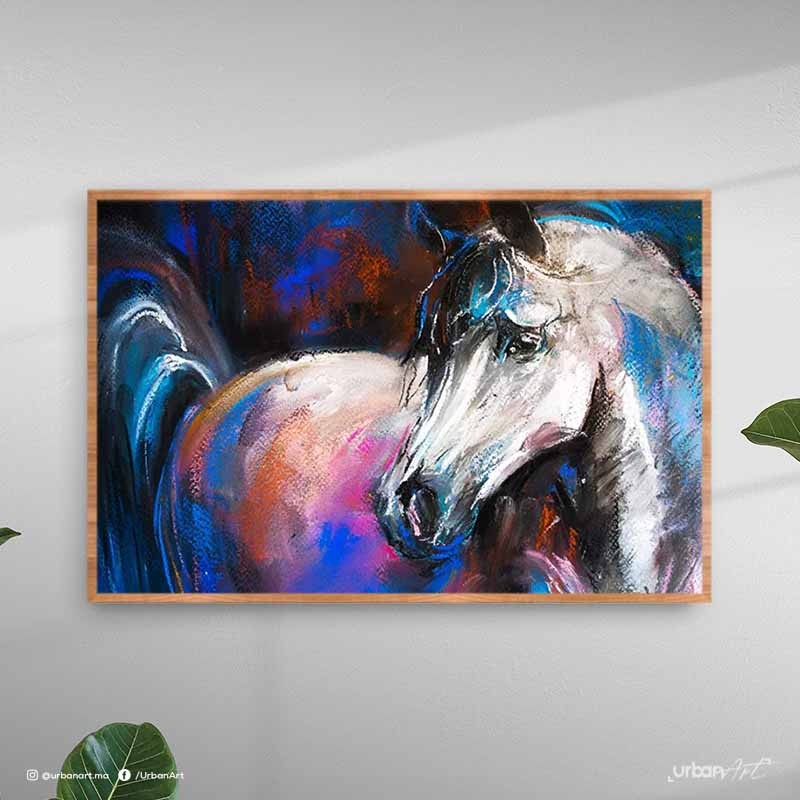 Tableau décoratif cheval nocturne