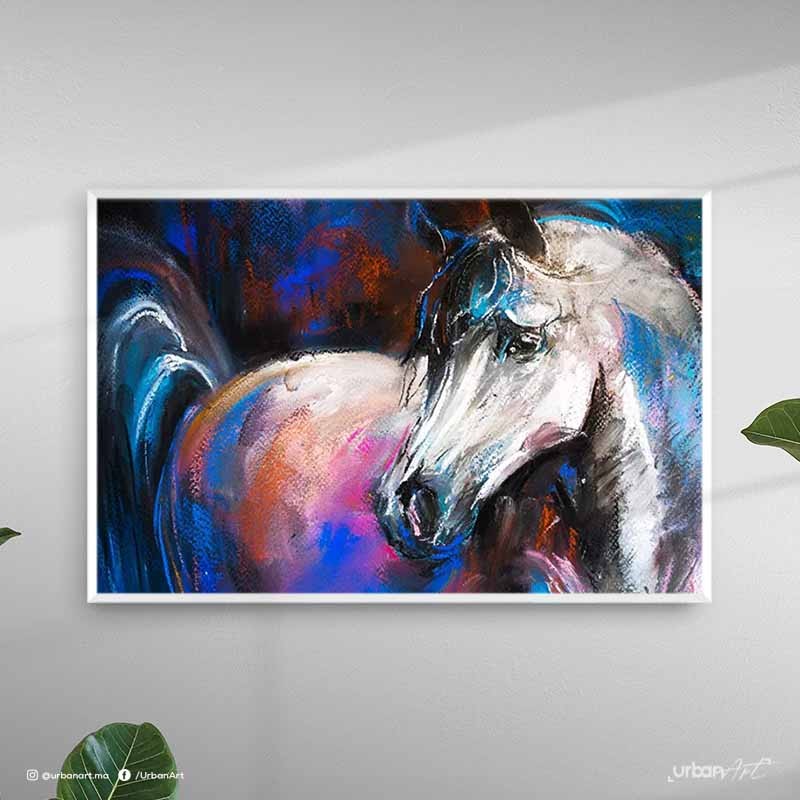 Tableau décoratif cheval nocturne