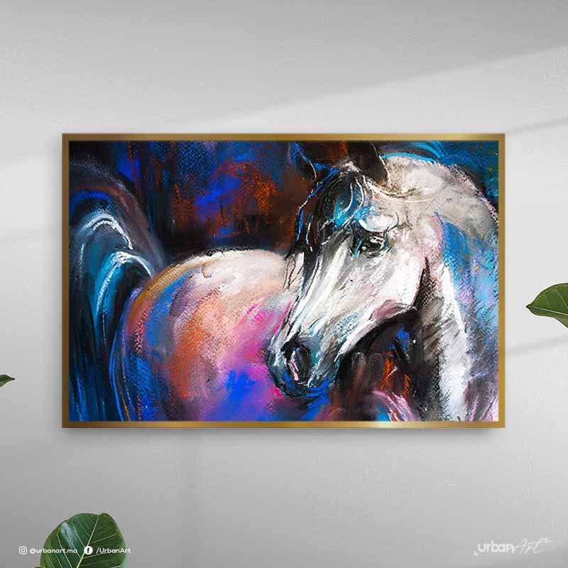 Tableau décoratif cheval nocturne