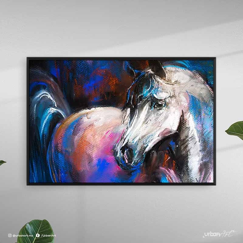 Tableau décoratif cheval nocturne