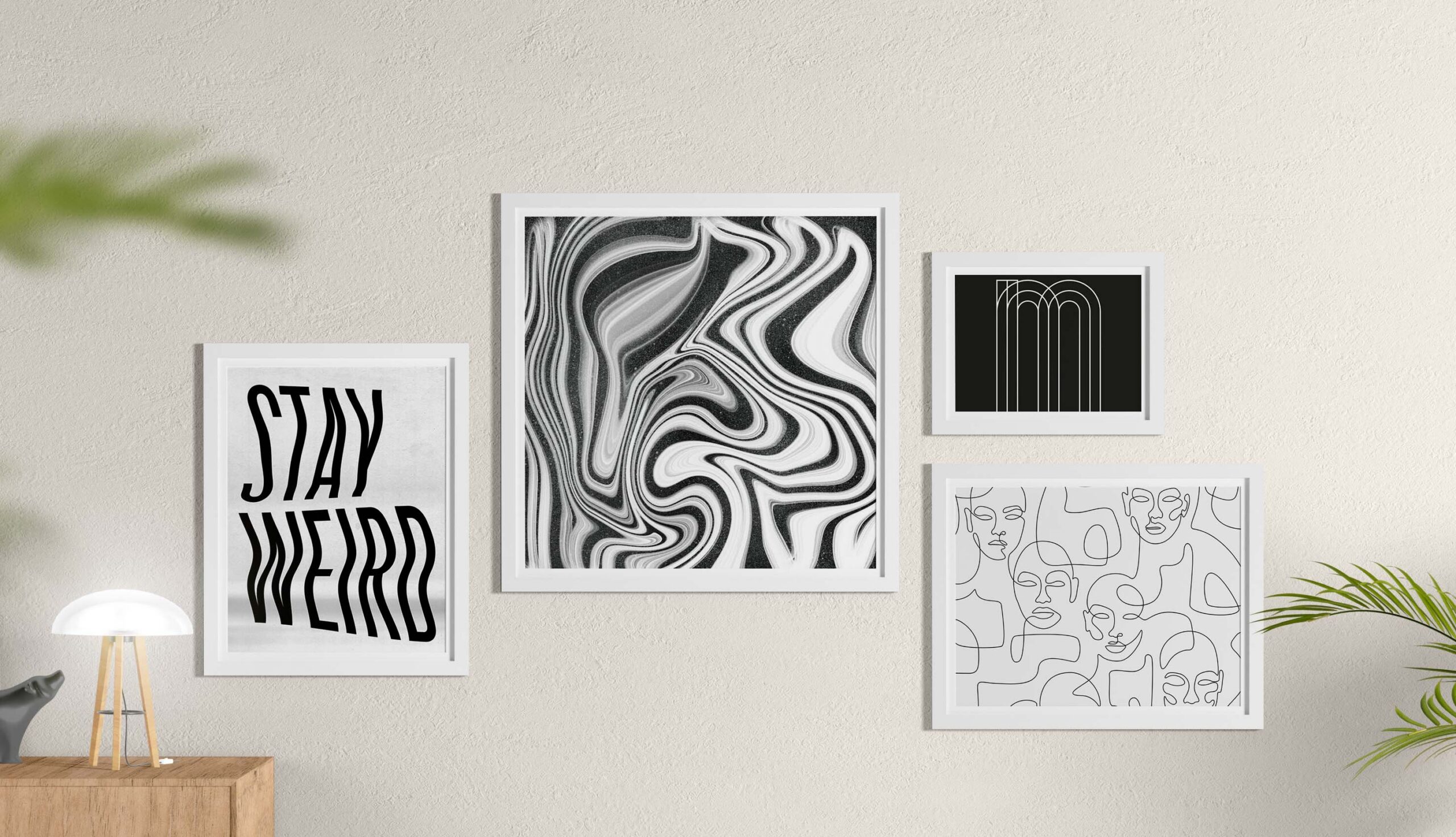Set Poster Black marble