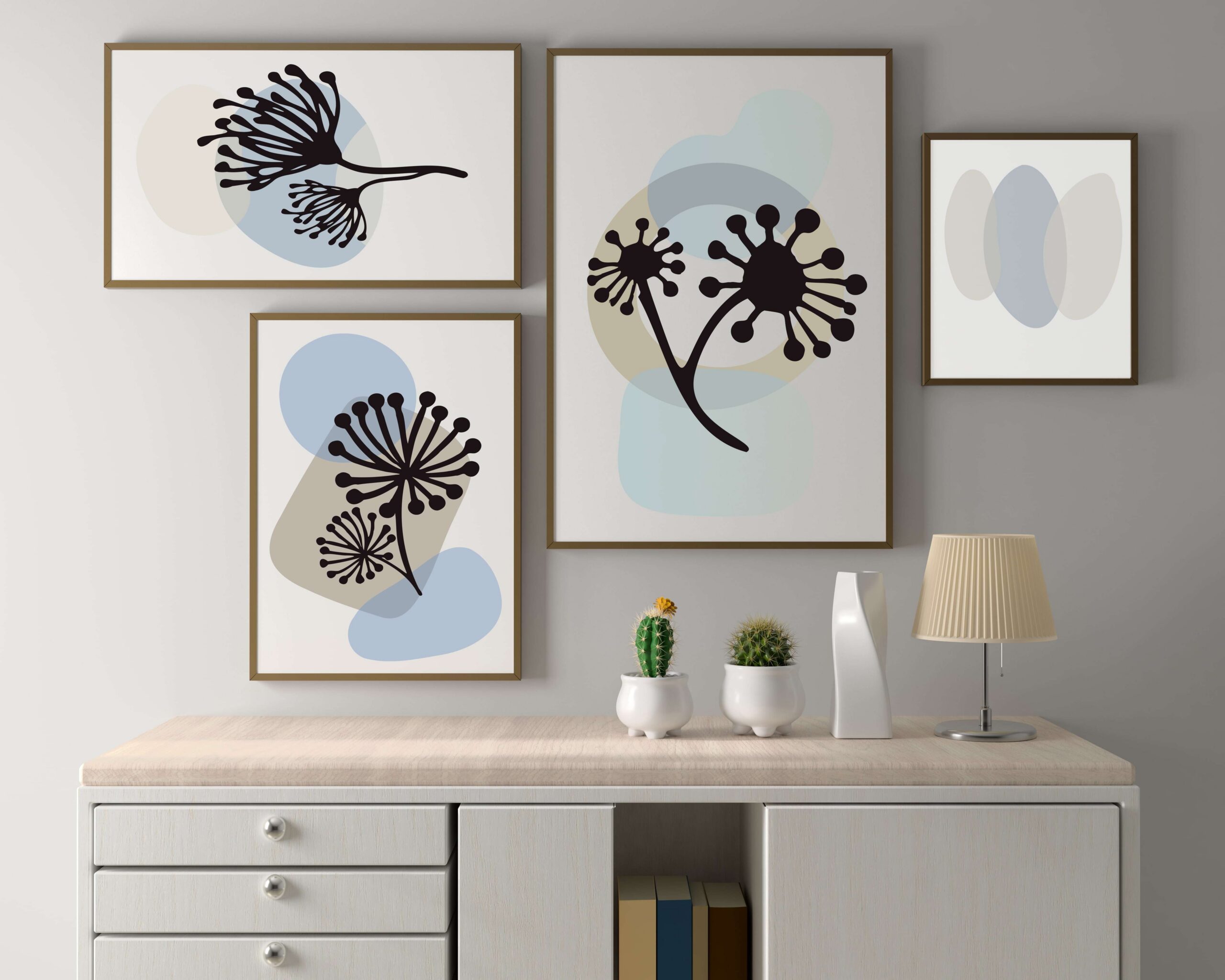 Set Poster Galerie nature bleue