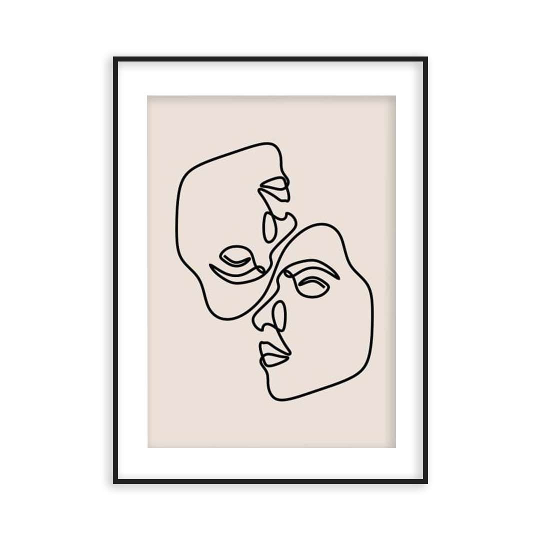 Poster visage one line
