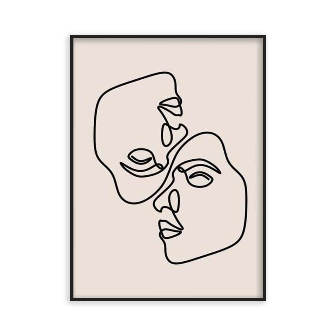 Poster visage one line
