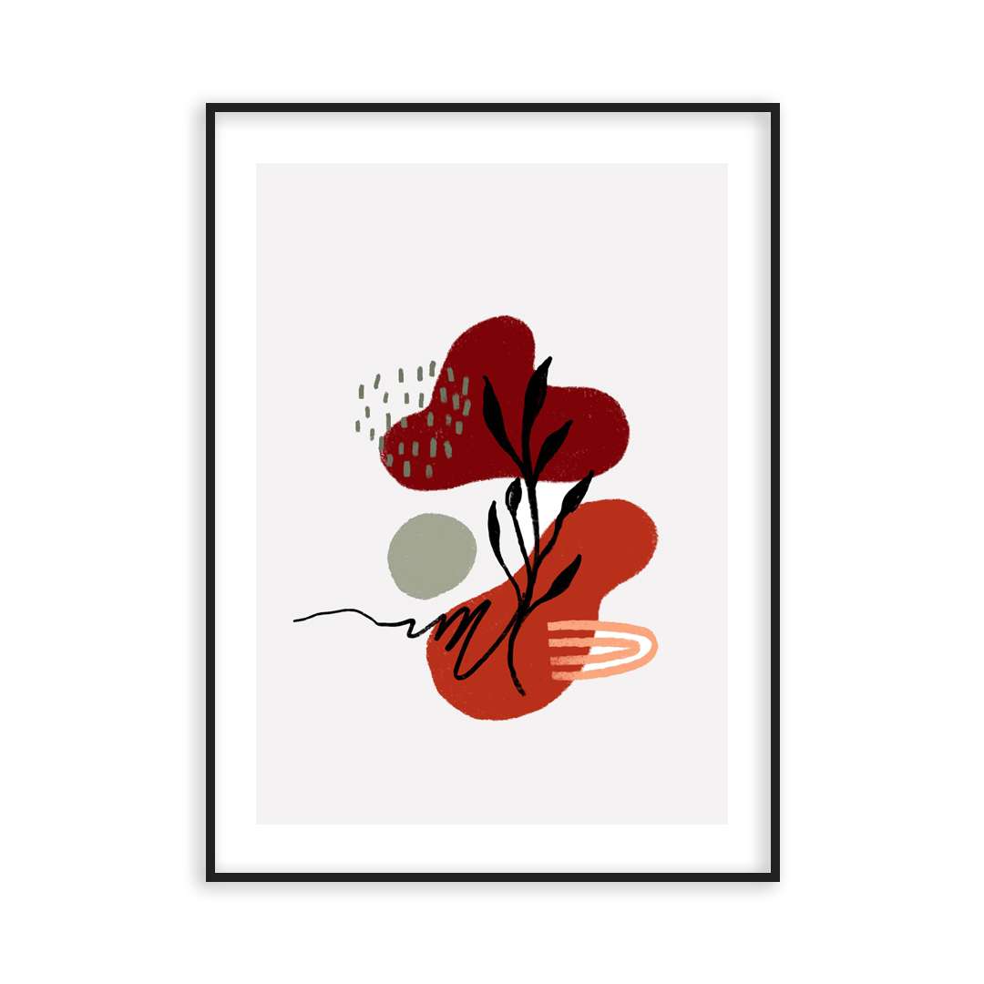Poster silhouette herbe nuage