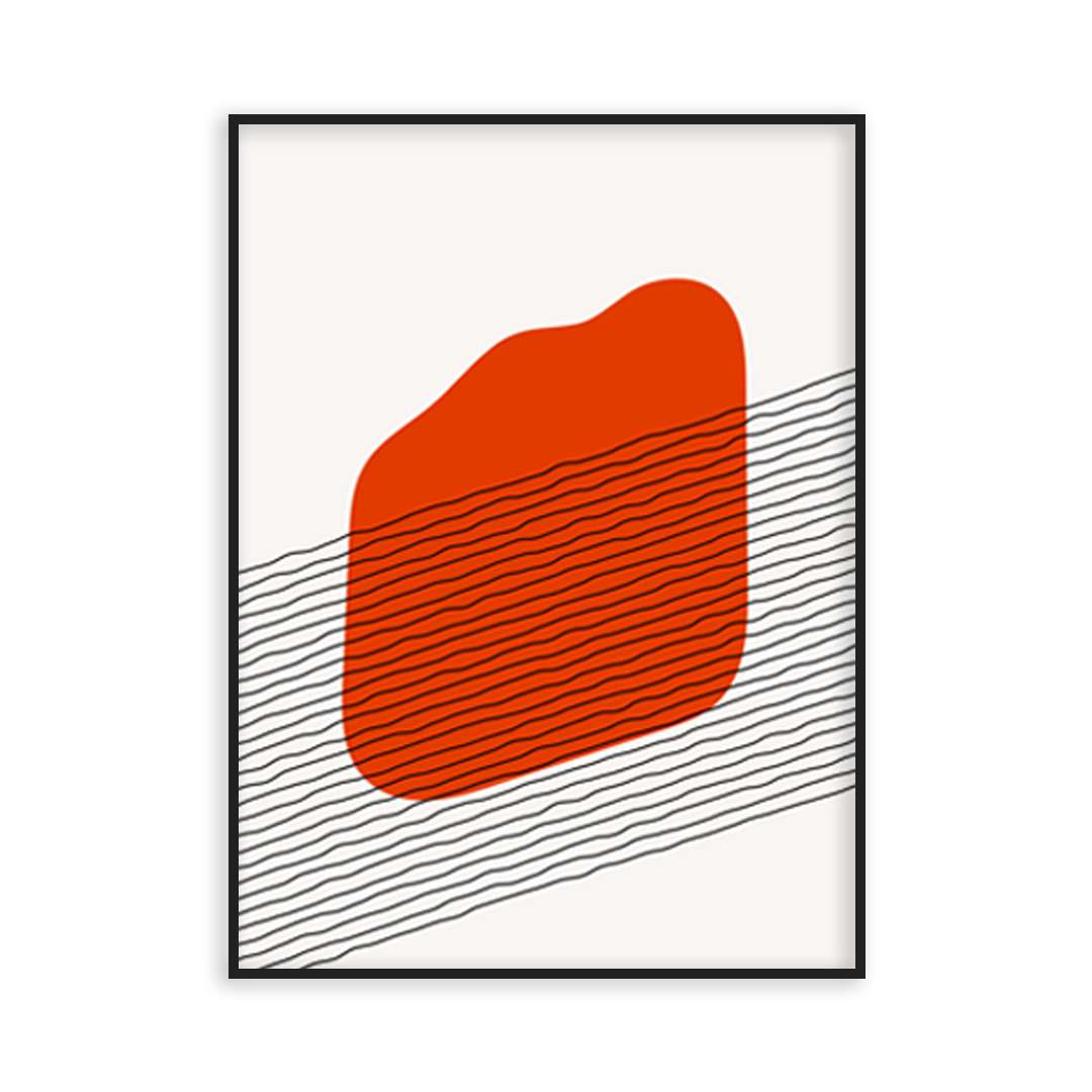 Poster art abstrait orange