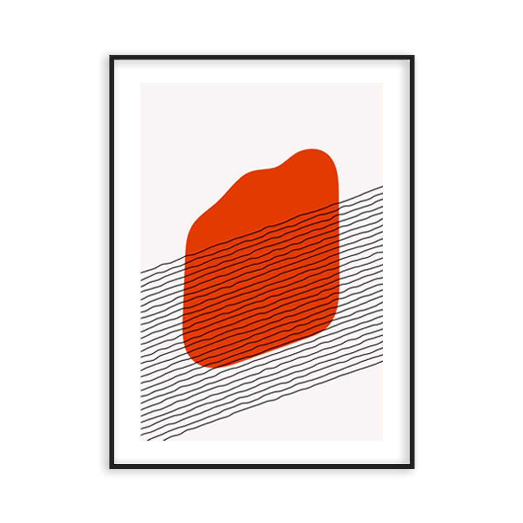 Poster art abstrait orange