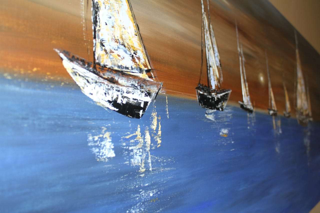 Tableaux Acrylique painting bateau