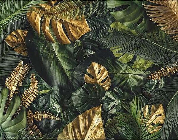 Papier peint Feuilles Dorées
