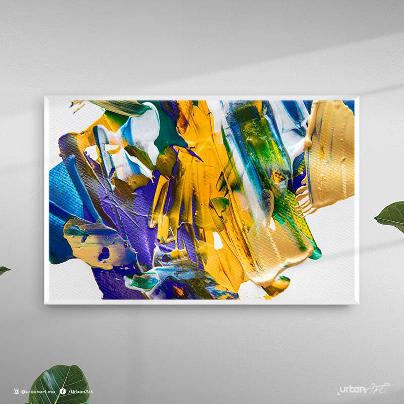 Tableau abstrait flat lay mixed