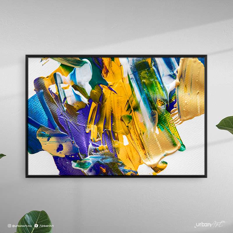 Tableau abstrait flat lay mixed