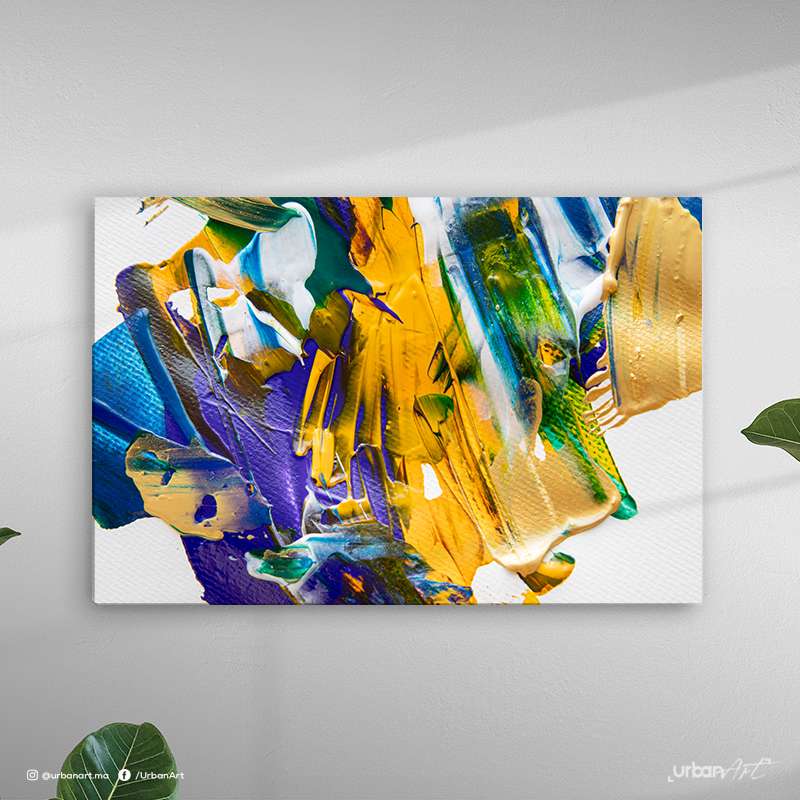 Tableau abstrait flat lay mixed