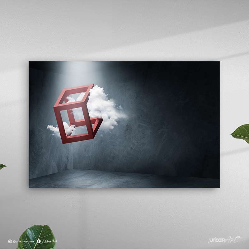 Tableau décoratif cube volant