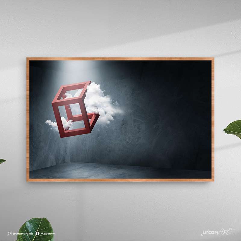 Tableau décoratif cube volant