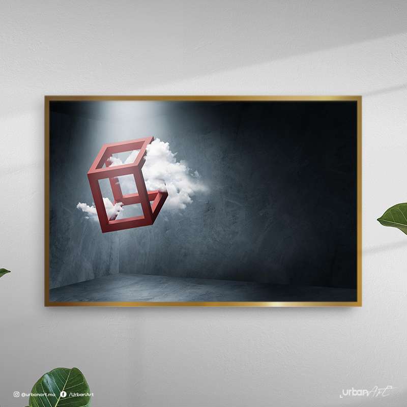 Tableau décoratif cube volant
