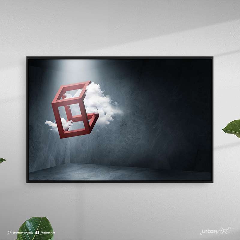 Tableau décoratif cube volant