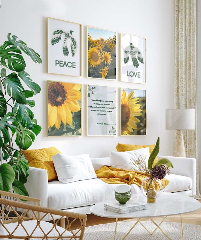 Set Poster Tournesols paix
