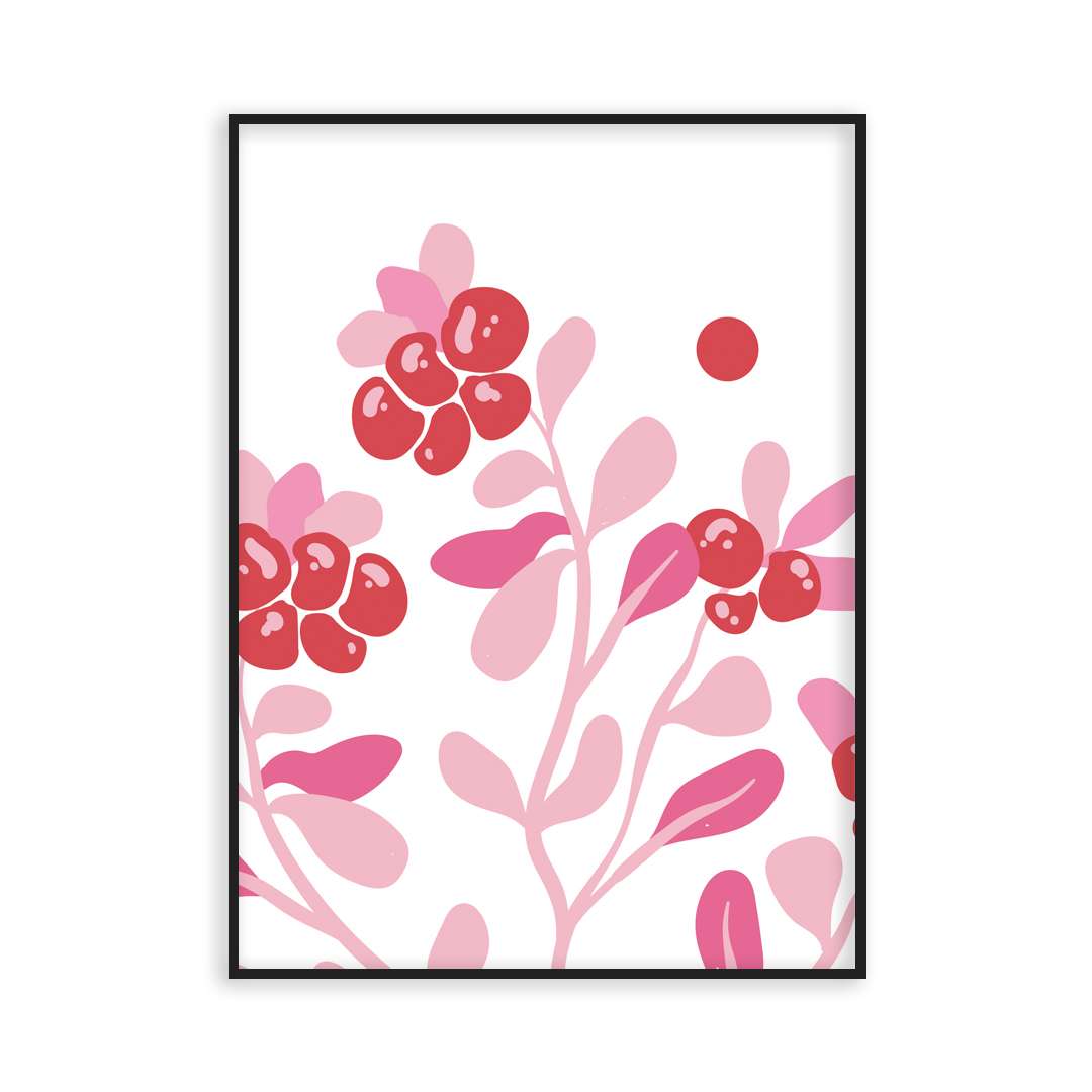 Poster croquis coquelicot rose