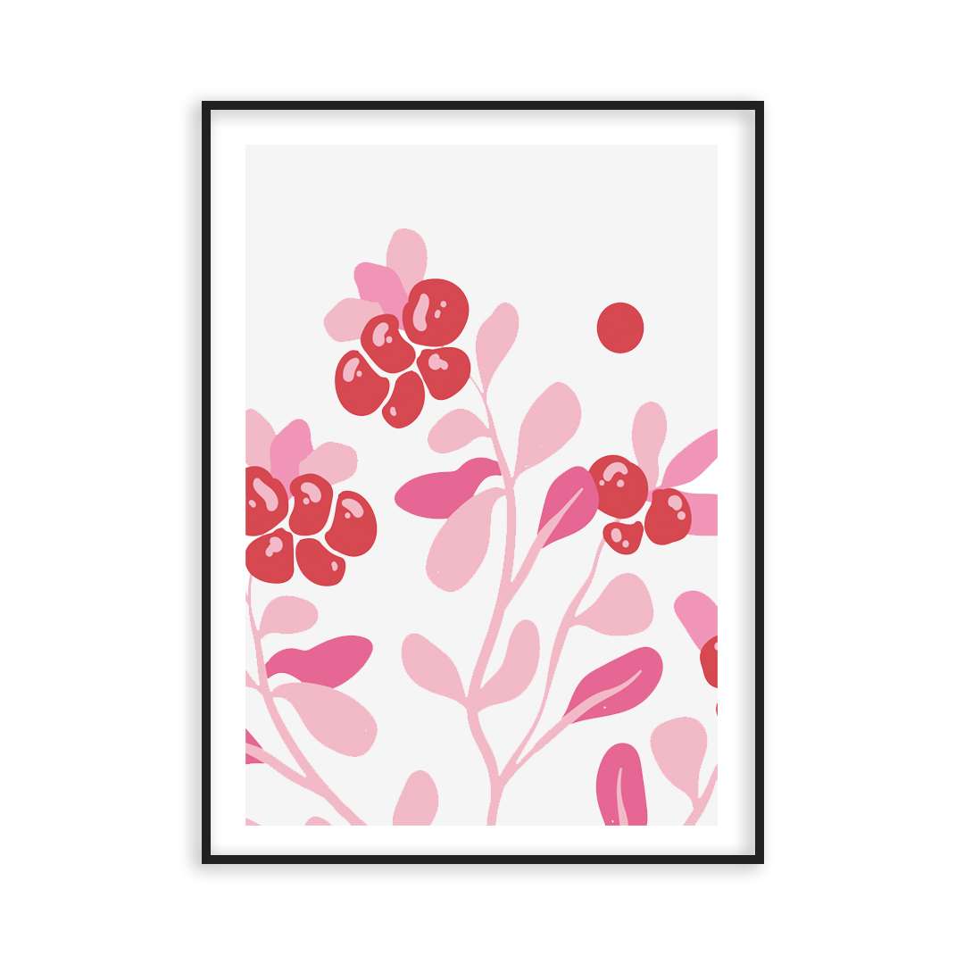 Poster croquis coquelicot rose