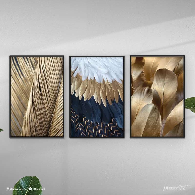Tableau moderne Golden Blue Wings