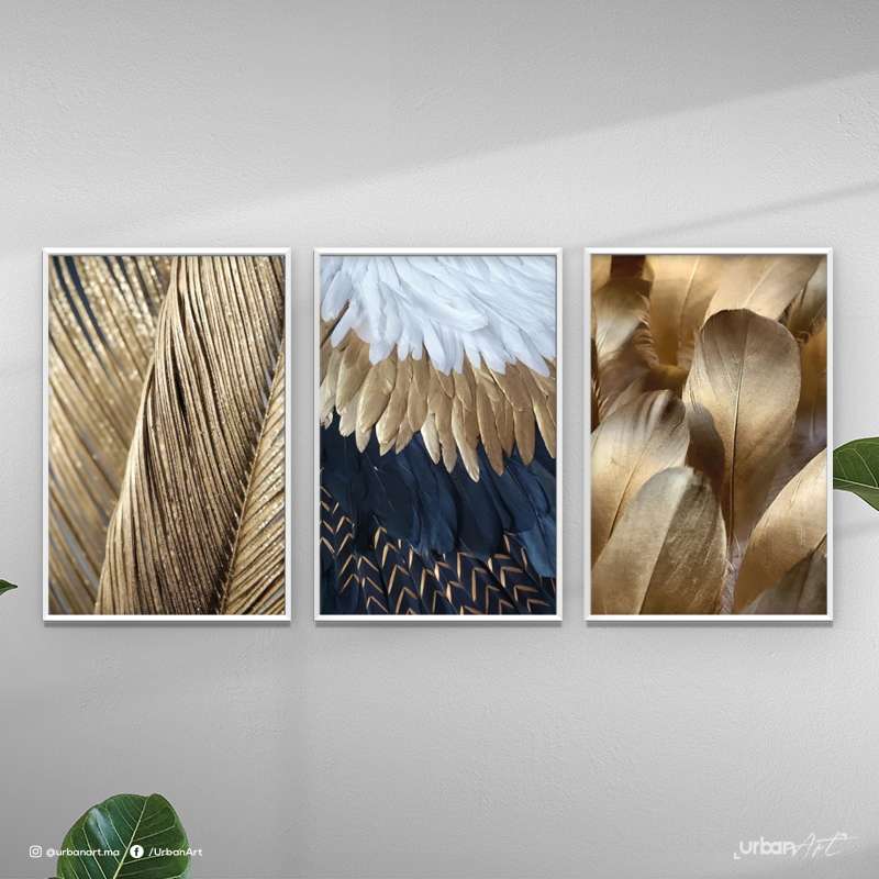 Tableau moderne Golden Blue Wings