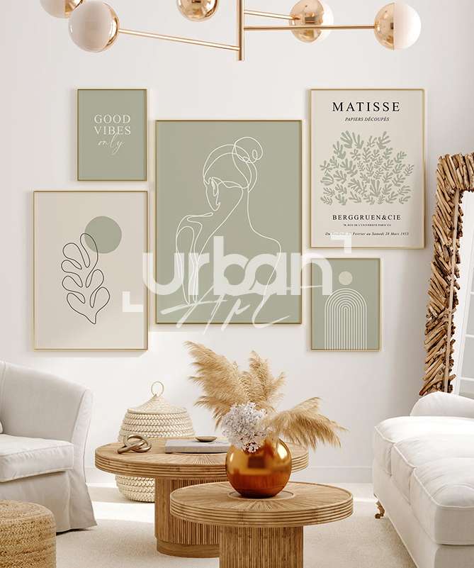 Set Poster Abstract sage