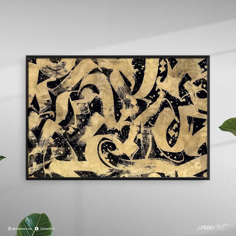 Tableau abstrait Black and gold