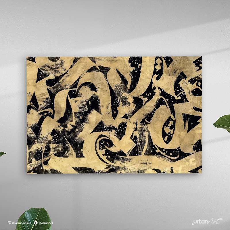 Tableau abstrait Black and gold