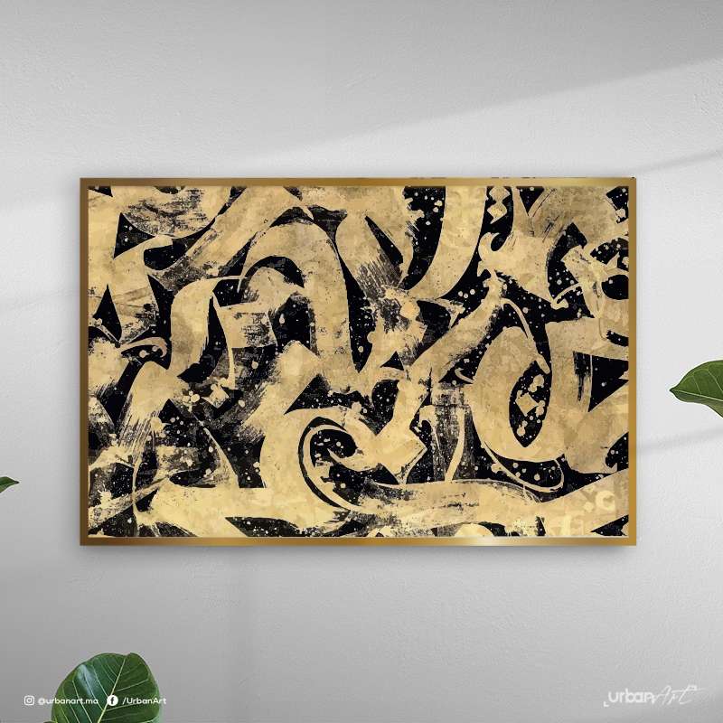 Tableau abstrait Black and gold