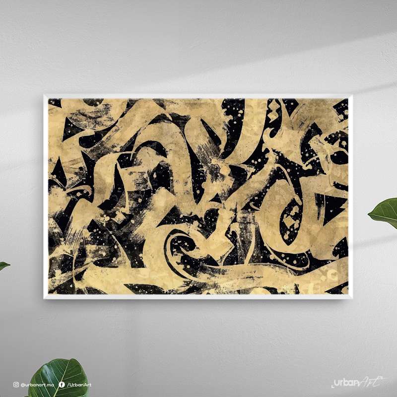 Tableau abstrait Black and gold