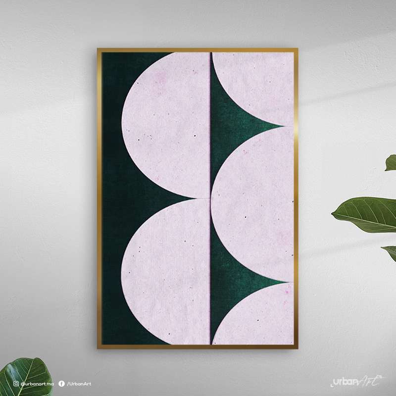Tableau moderne Art rose vert