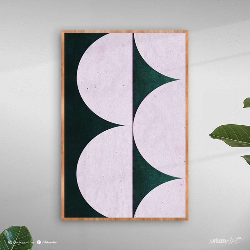 Tableau moderne Art rose vert